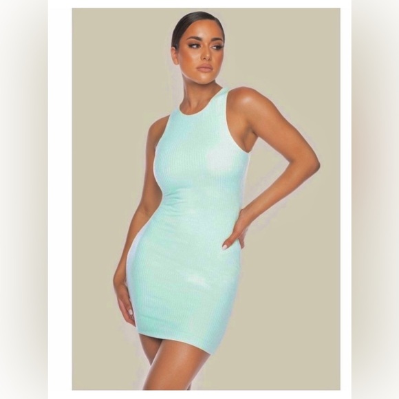 Meshki Pania Ribbed Sleeveless
Bodycon Mini Dress Mint Green Size
Large - Picture 2 of 8